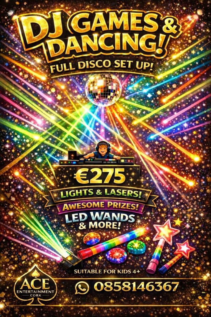 DJ Jamie hosting a kids party in Cork